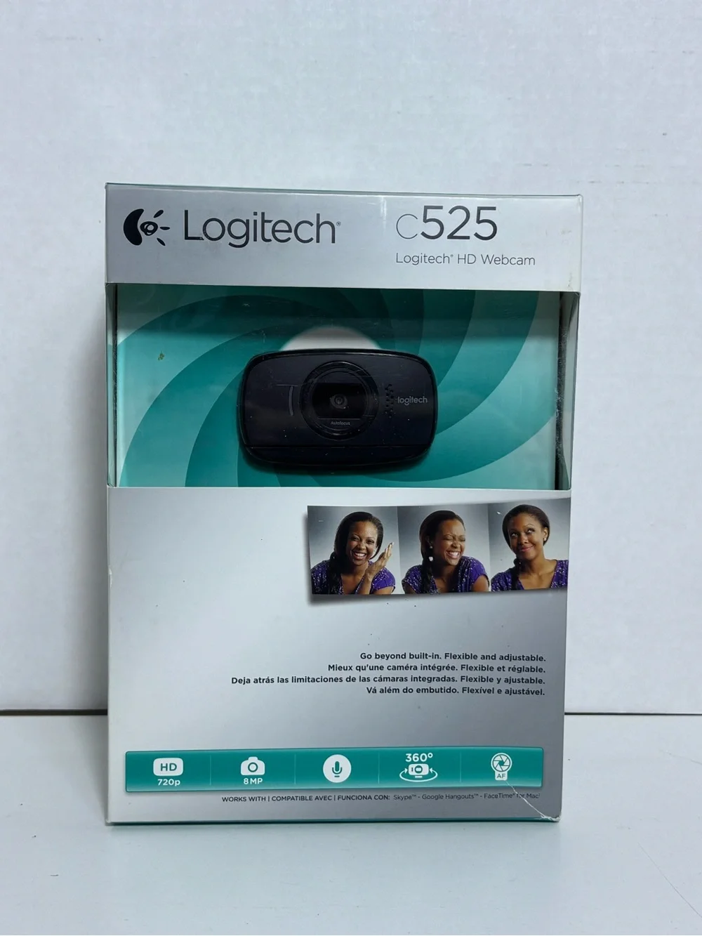 Logitech C525 HD Webcam USB Portable 360 Rotating 720p Video AutoFocus NEW